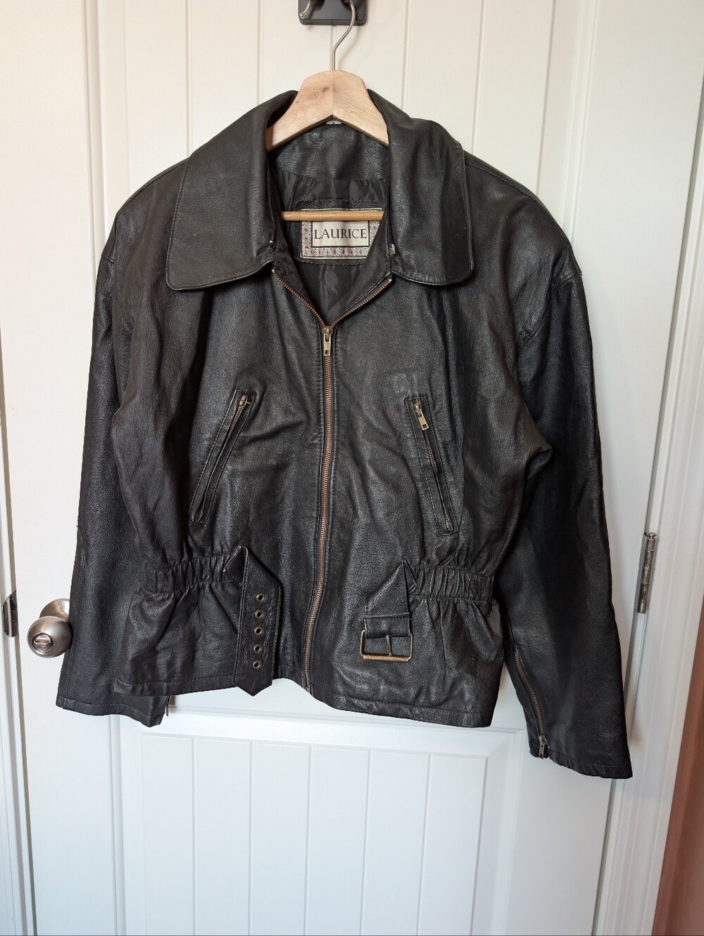 Vintage Laurice Leather Moto Jacket Women’s Medium Black